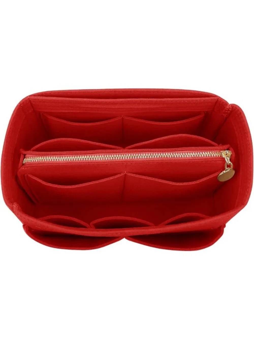 Felt Purse Organizer Insert - Tote Bag Shaper with 5 Sizes & Zipper Dividers